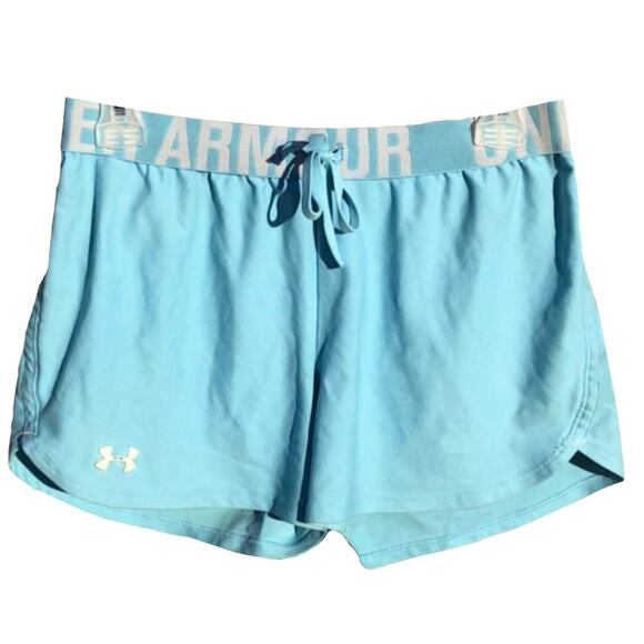 Under Armour Women’s Aqua UA Heat Gear Shorts Size Small - Picture 1 of 7